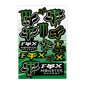Наклейки для мотоцикла Monster & Fox 175x265 мм бело-зеленые 1