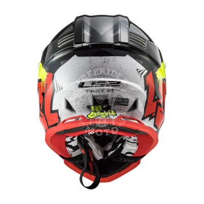 LS2 Мотошлем кроссовый MX437 FAST CRUSHER черно-красный 5