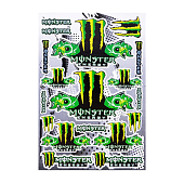 Наклейки для мотоцикла Monster Energy Зелёные глаза 300x450 мм 1