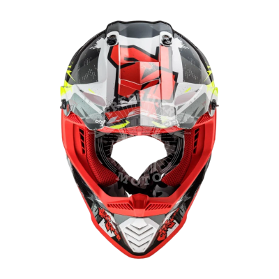 LS2 Мотошлем кроссовый MX437 FAST CRUSHER черно-красный 4