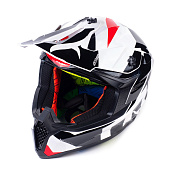 Мотошлем кроссовый MT MX802 FALCON CRUSH C1 черно-белый 1