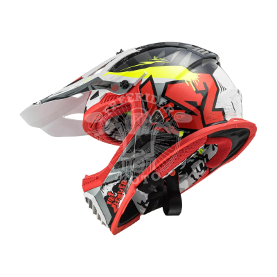 LS2 Мотошлем кроссовый MX437 FAST CRUSHER черно-красный 6