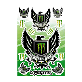 Наклейки для мотоцикла Monster Energy Орёл 175x265 мм бело-зеленые 1