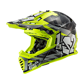 LS2 Мотошлем кроссовый MX437 FAST CRUSHER черно-желтый 1