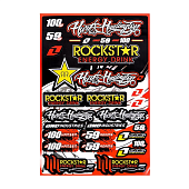 Наклейки для мотоцикла Rockstar Energy 300x450 мм черно-красные 1