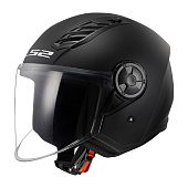 LS2 Мотошлем OF616 Airflow II Solid 3 4 черный глянцевый 1